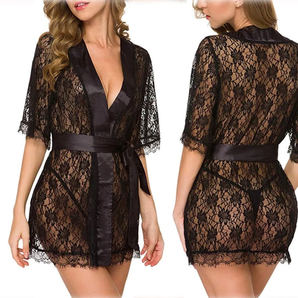 Jamie Lace Lingerie Robe