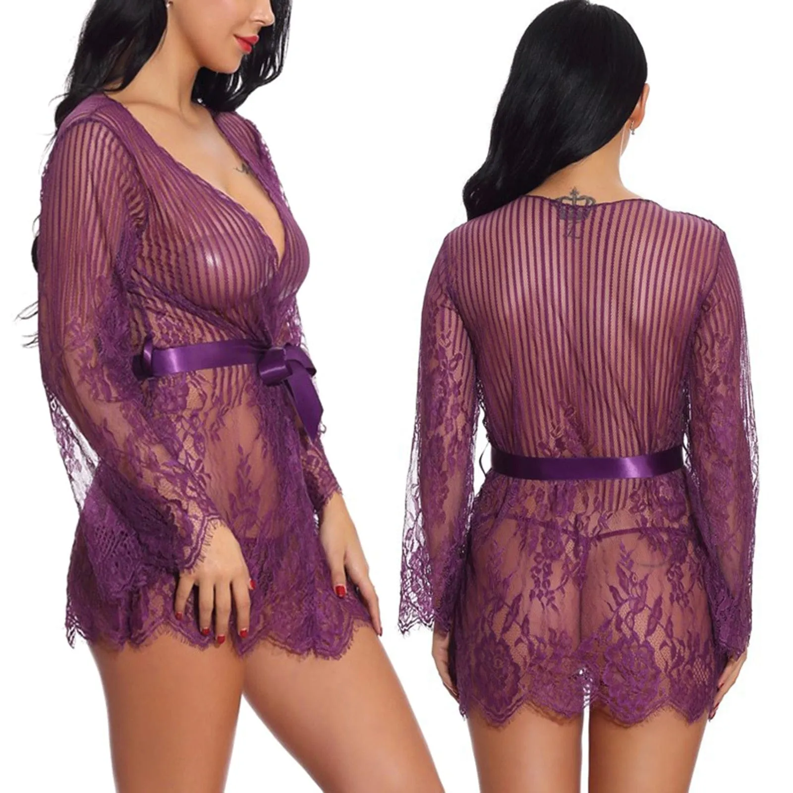 Jamie Lace Lingerie Robe