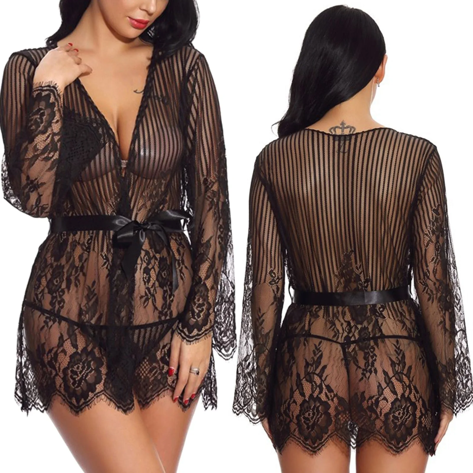 Jamie Lace Lingerie Robe