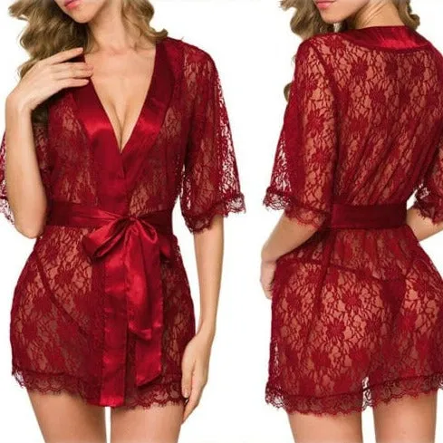 Jamie Lace Lingerie Robe