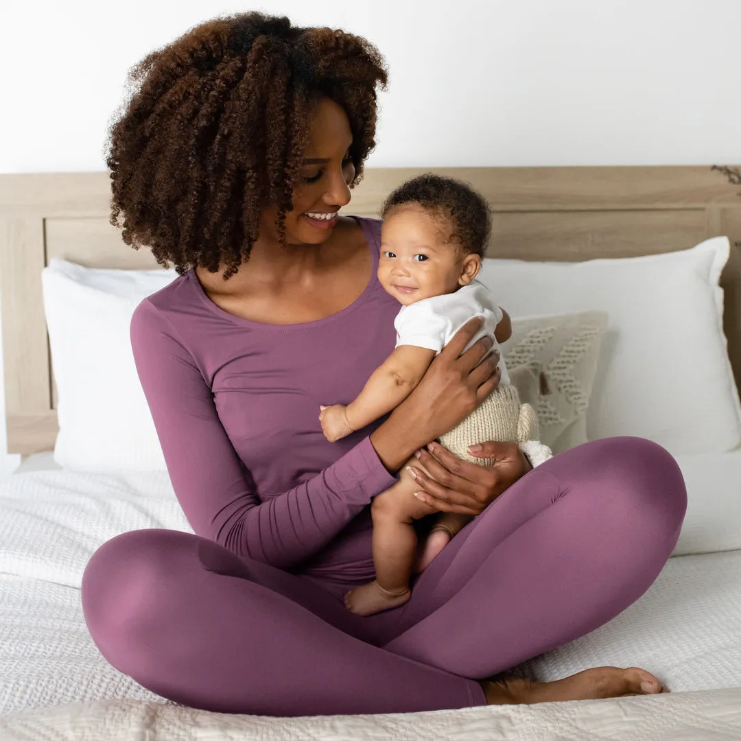 Jane Nursing Pajama Set | Burgundy Plum