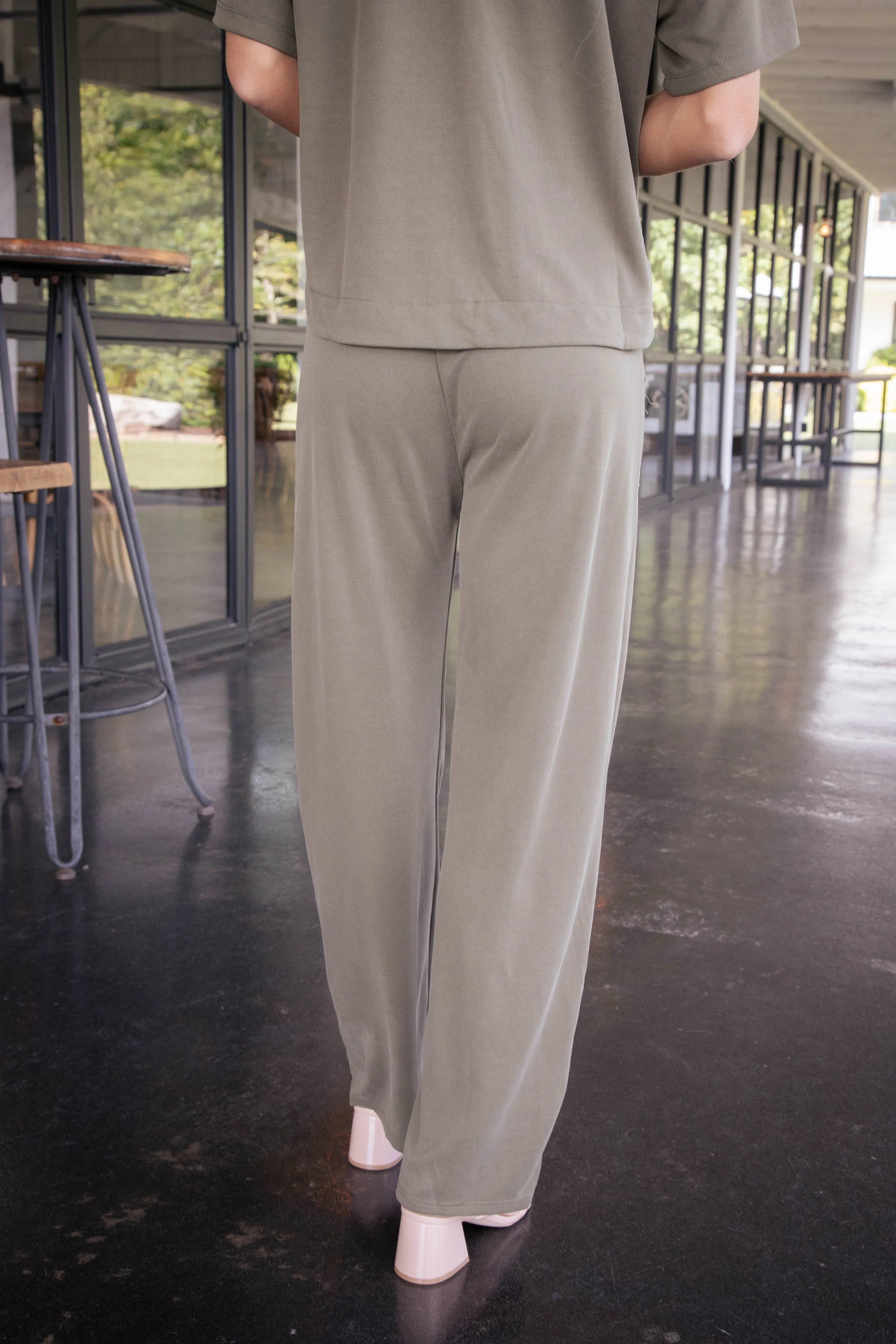 Jaylene Drawstring Modal Pants, Olive
