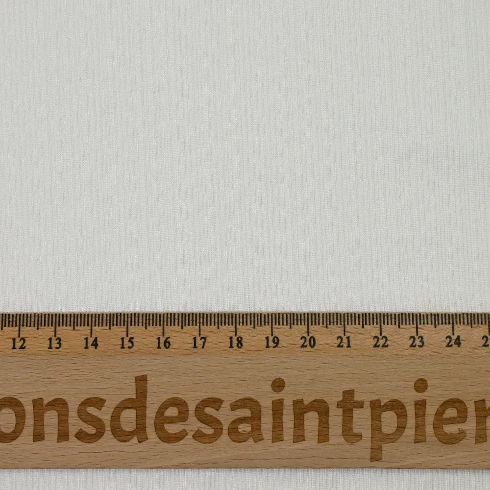 Jersey satin polyester côtelé blanc cassé