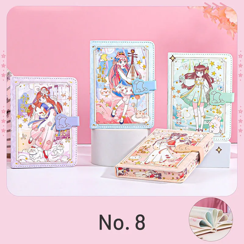 Kawaii Cartoon Girl Soft Cover Diary Notebook Set