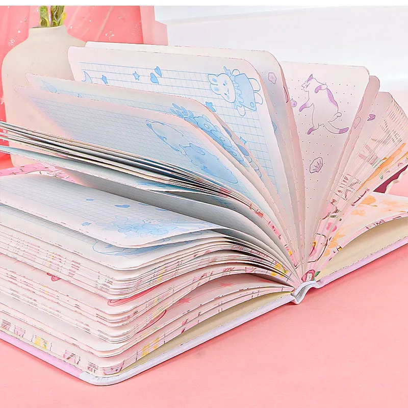 Kawaii Cartoon Girl Soft Cover Diary Notebook Set
