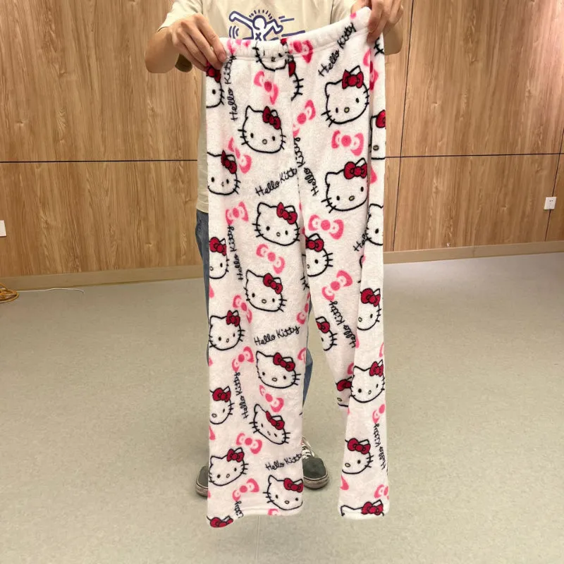 Kawaii Cartoon Kitty Casual Home Trousers - Kimi
