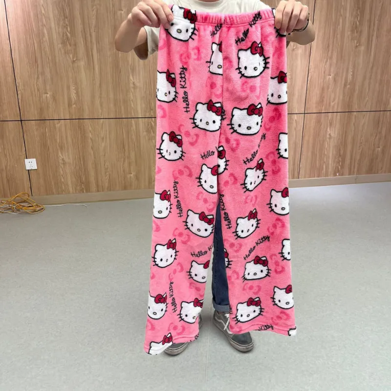 Kawaii Cartoon Kitty Casual Home Trousers - Kimi