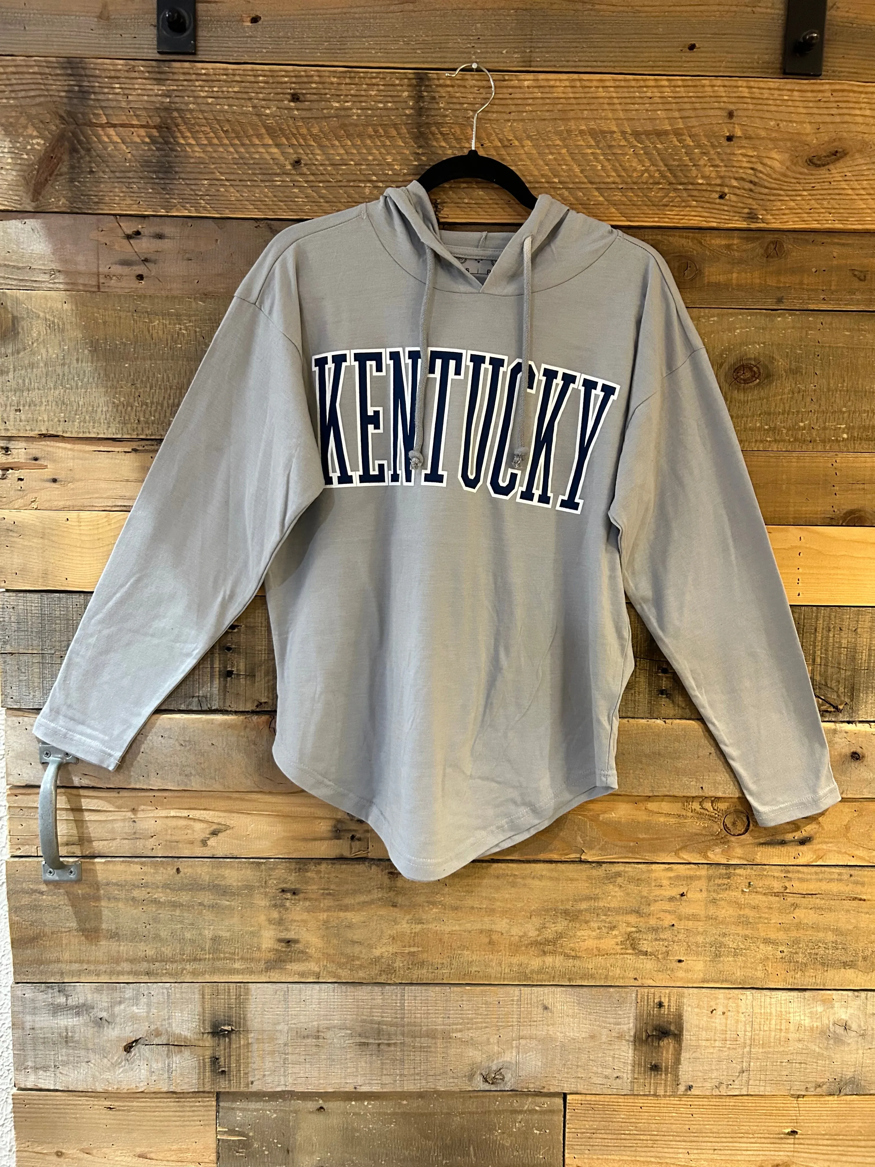 Kentucky Hooded Light-Weight Top in Grey