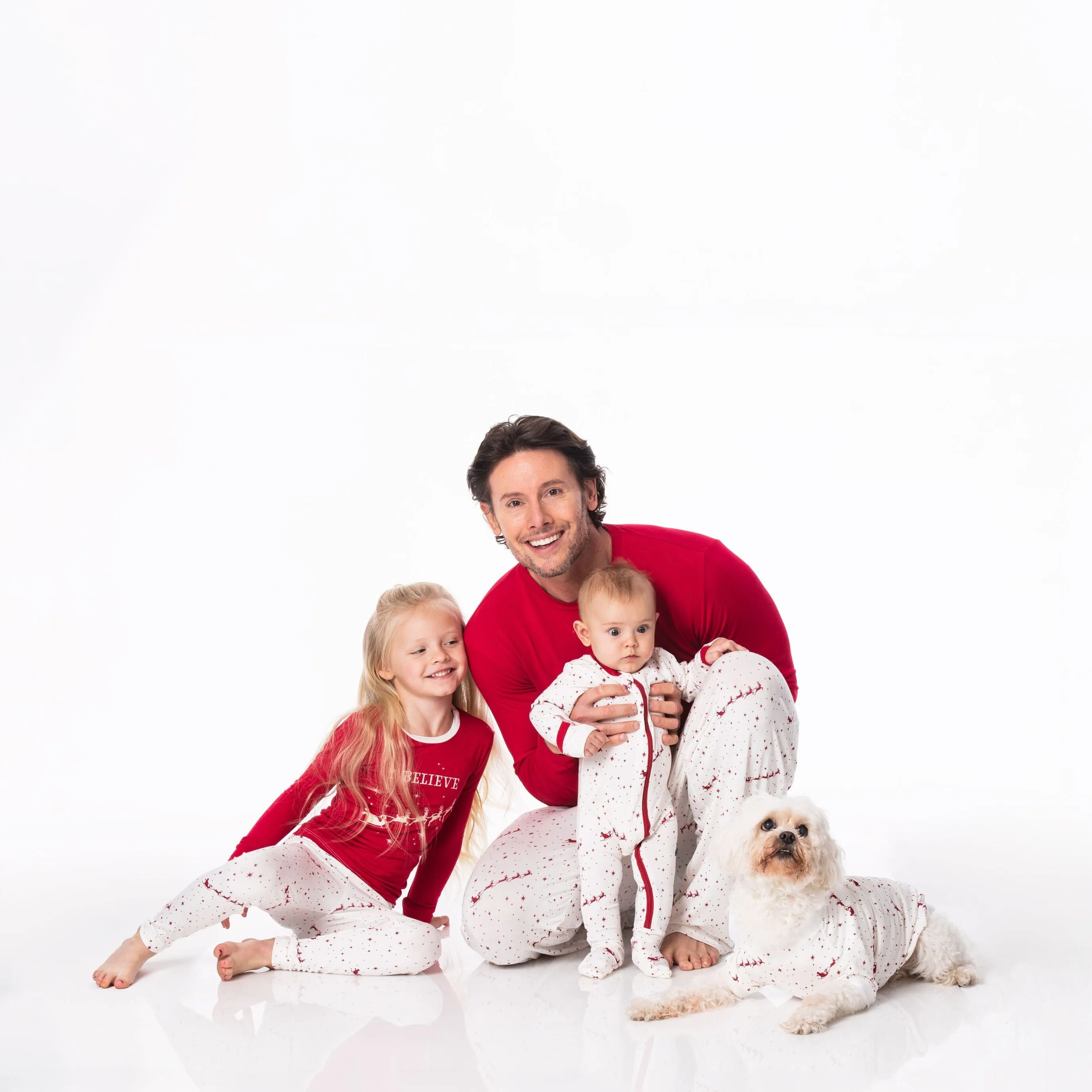Kickee Pants Graphic Tee Pajama Set - Natural Flying Santa