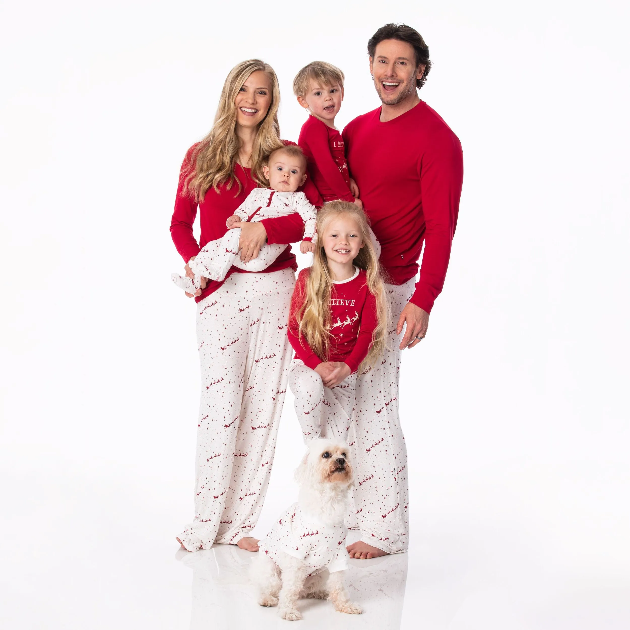Kickee Pants Graphic Tee Pajama Set - Natural Flying Santa