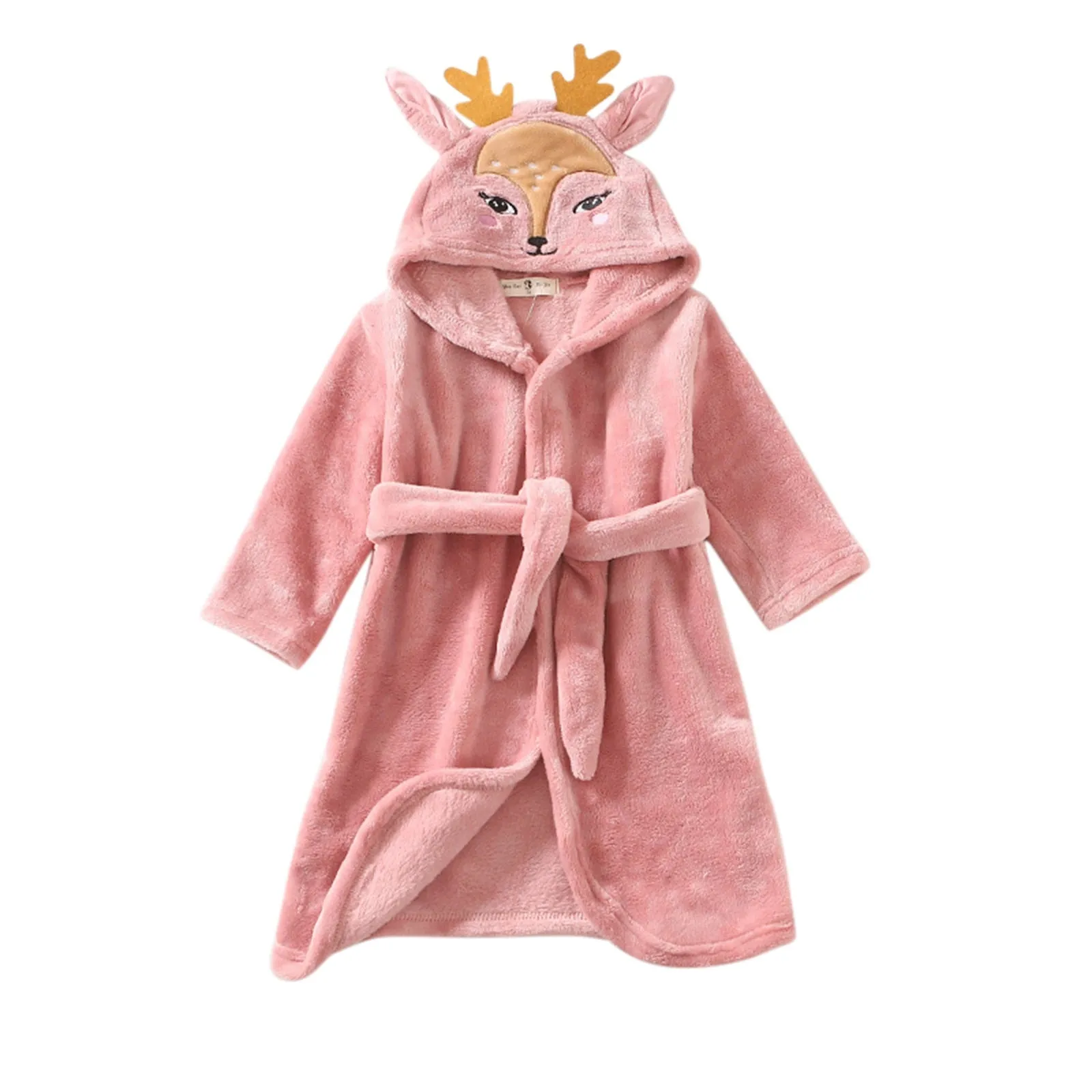 Kids Cute Cartoon Pattern Hooded Robes/Flannel Night-Robe