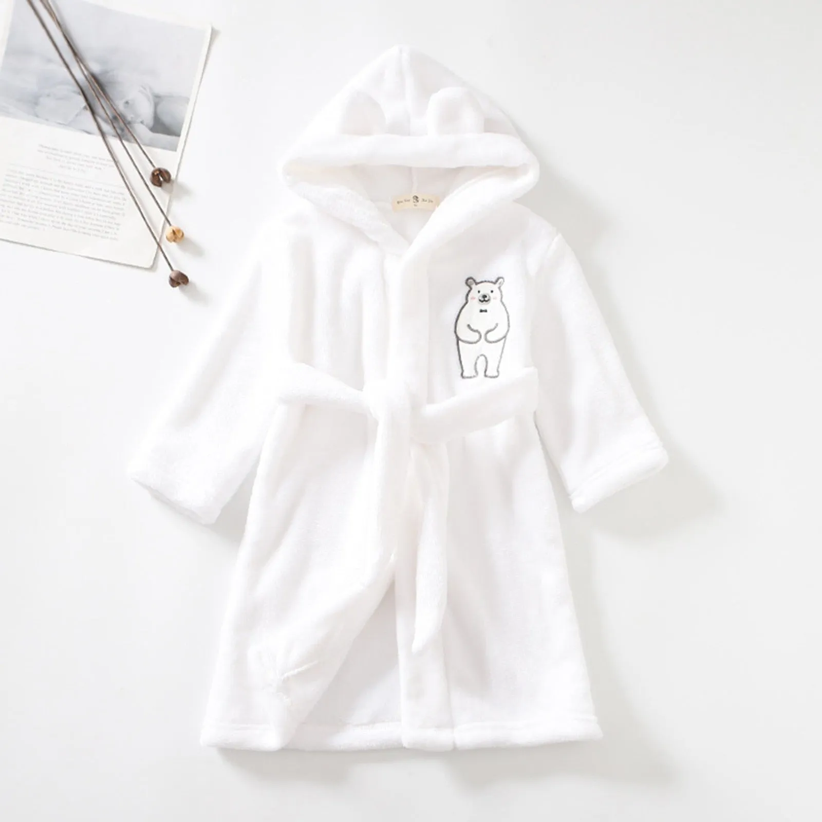 Kids Cute Cartoon Pattern Hooded Robes/Flannel Night-Robe