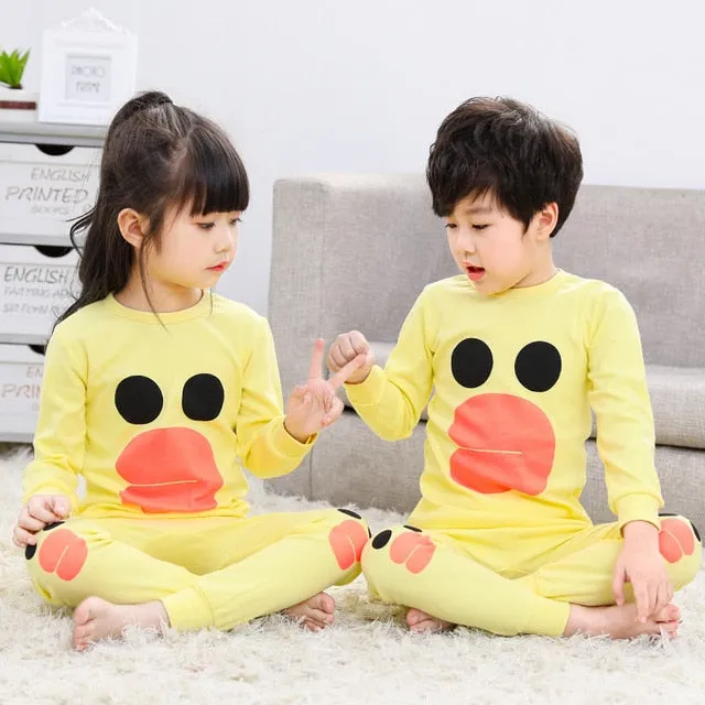 Kids Sleepwear baby girl spring cotton sets boys Homewear Pajamas children Pyjamas Kids Nightwear 2-13Y unisex teenage clothes