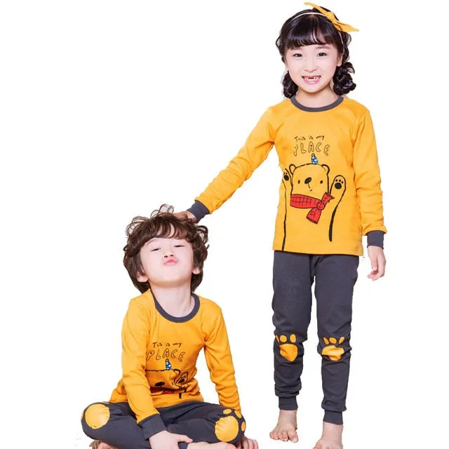 Kids Sleepwear baby girl spring cotton sets boys Homewear Pajamas children Pyjamas Kids Nightwear 2-13Y unisex teenage clothes