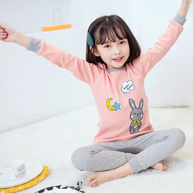 Kids Sleepwear baby girl spring cotton sets boys Homewear Pajamas children Pyjamas Kids Nightwear 2-13Y unisex teenage clothes