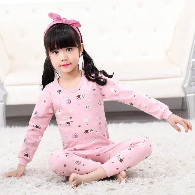Kids Sleepwear baby girl spring cotton sets boys Homewear Pajamas children Pyjamas Kids Nightwear 2-13Y unisex teenage clothes