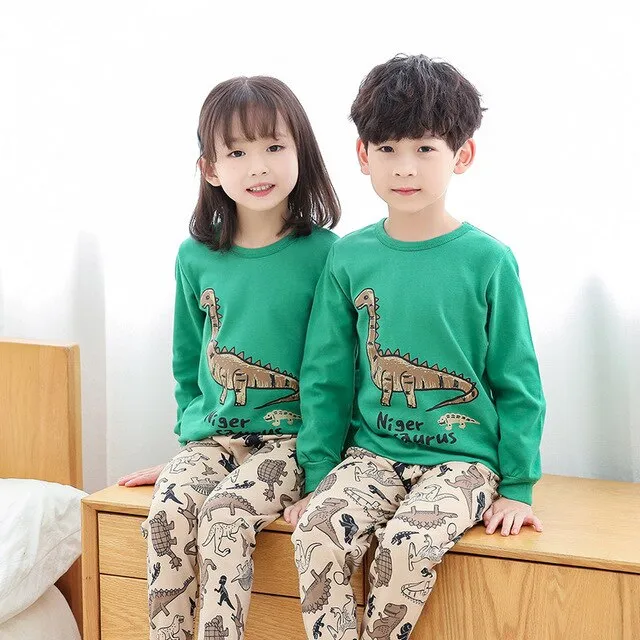 Kids Sleepwear baby girl spring cotton sets boys Homewear Pajamas children Pyjamas Kids Nightwear 2-13Y unisex teenage clothes