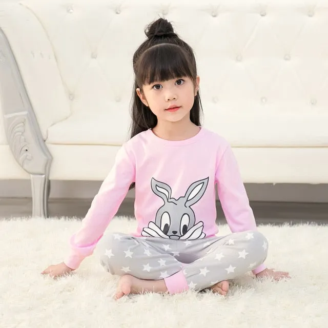 Kids Sleepwear baby girl spring cotton sets boys Homewear Pajamas children Pyjamas Kids Nightwear 2-13Y unisex teenage clothes