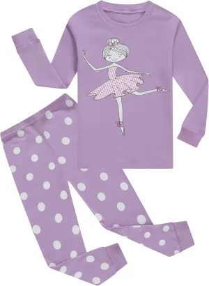 KikizYe Girls Pajamas Set Kids Long Sleeve PJs Cotton Jammies