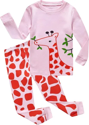 KikizYe Girls Pajamas Set Kids Long Sleeve PJs Cotton Jammies