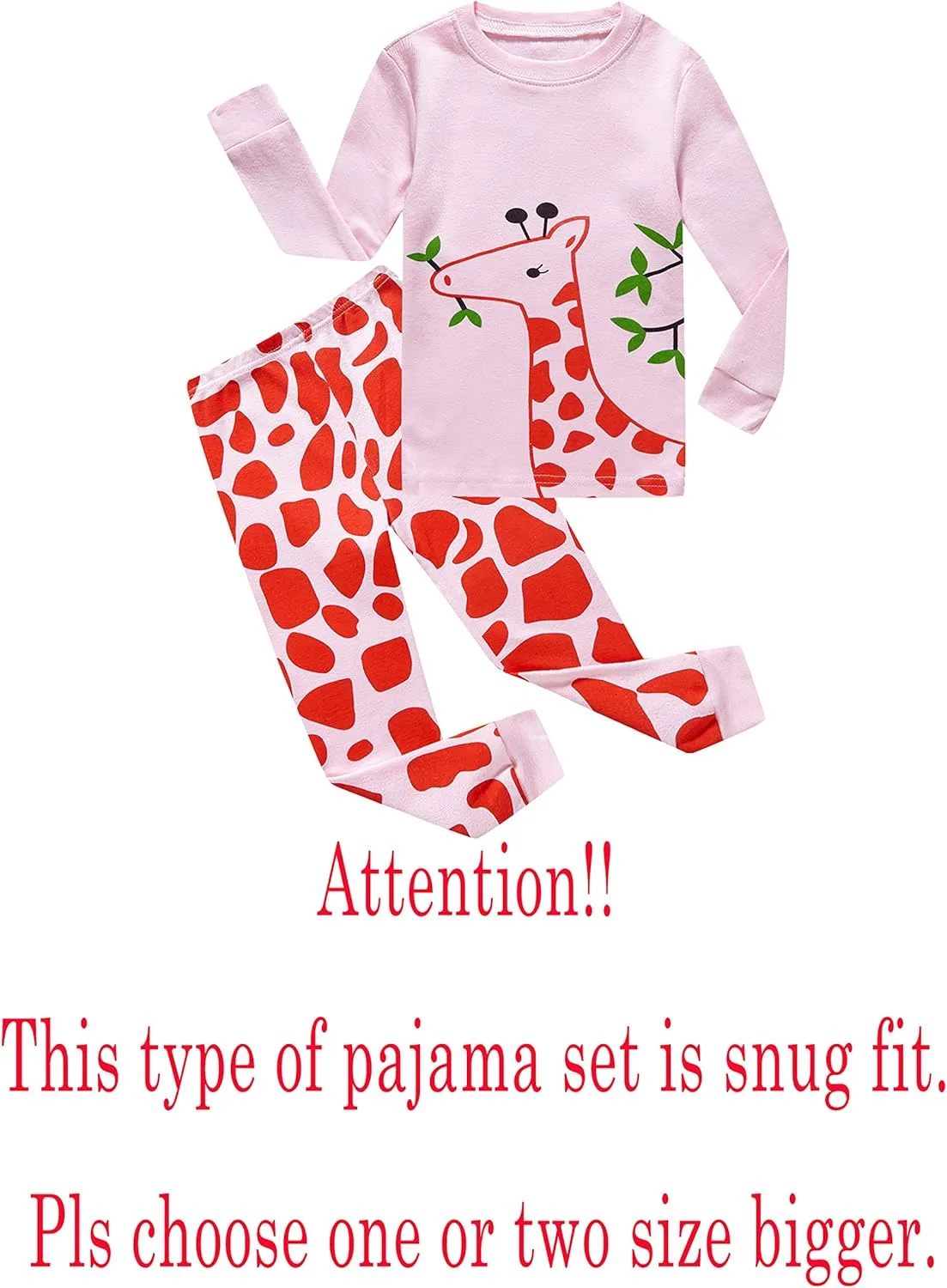 KikizYe Girls Pajamas Set Kids Long Sleeve PJs Cotton Jammies