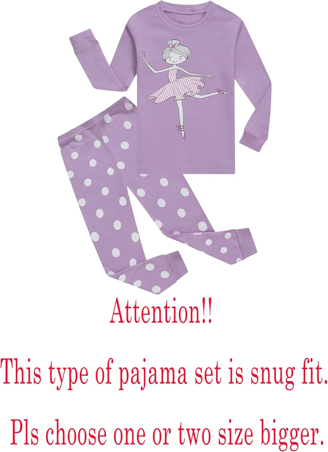 KikizYe Girls Pajamas Set Kids Long Sleeve PJs Cotton Jammies