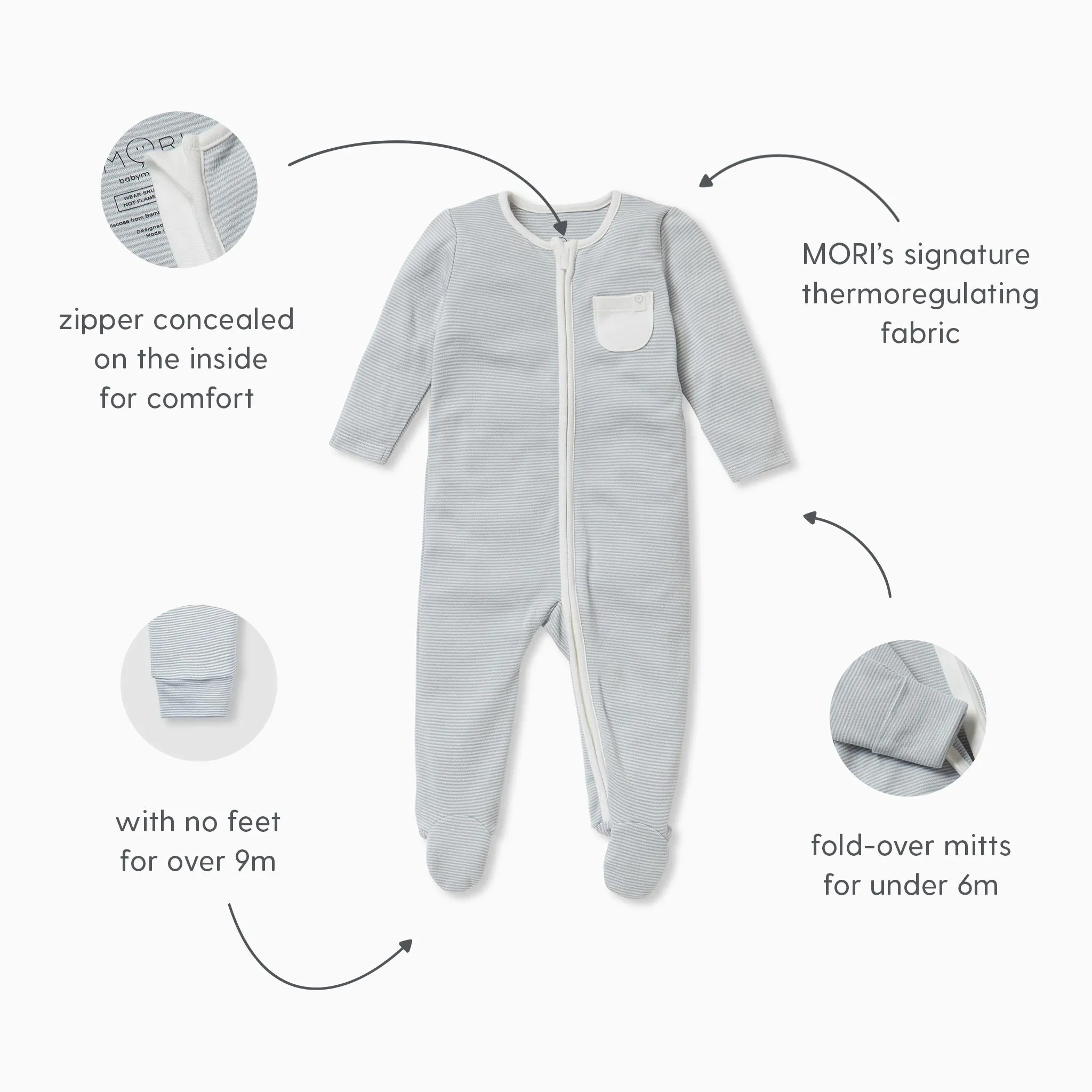 Kind Zip Baby Pajamas 4 Pack