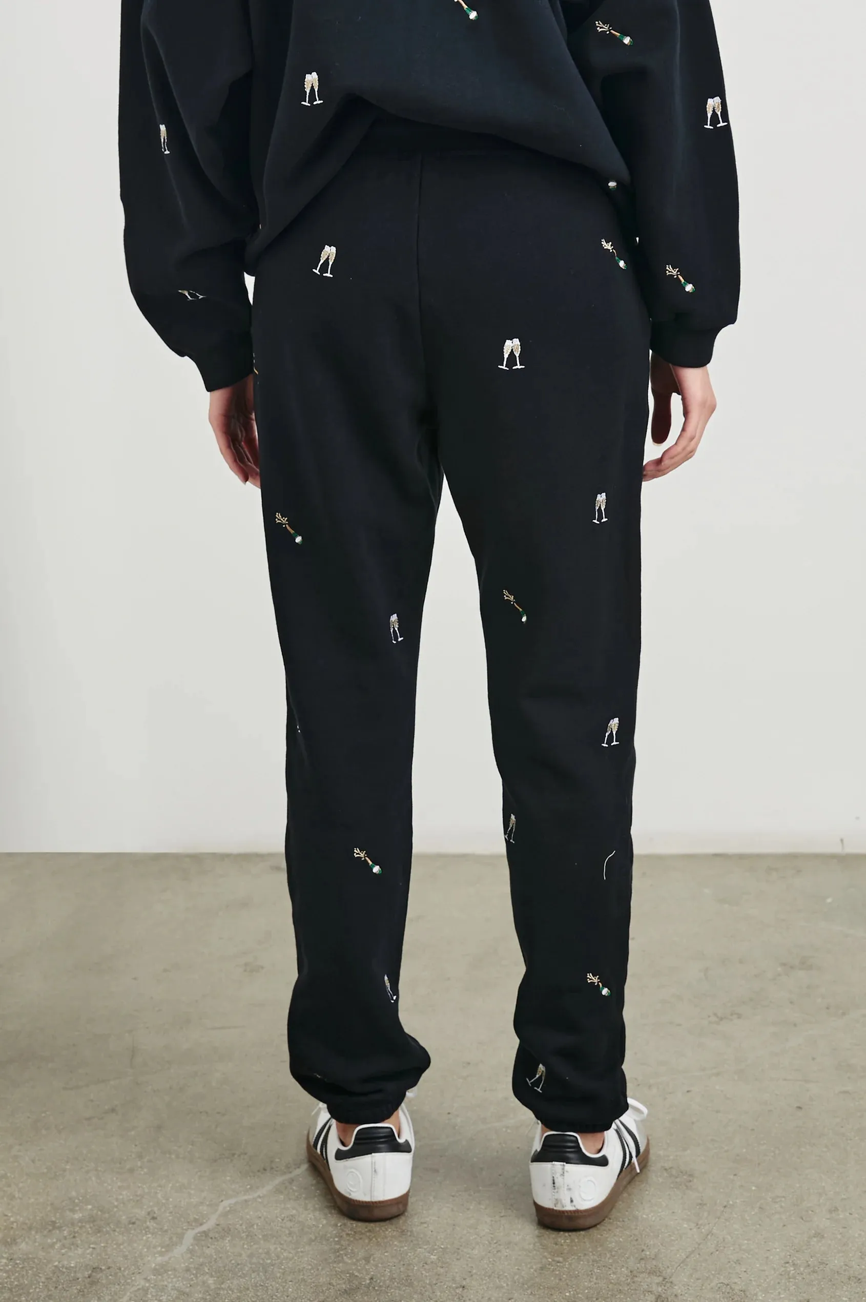 Kingston Pants - Black Champagne Embroidery