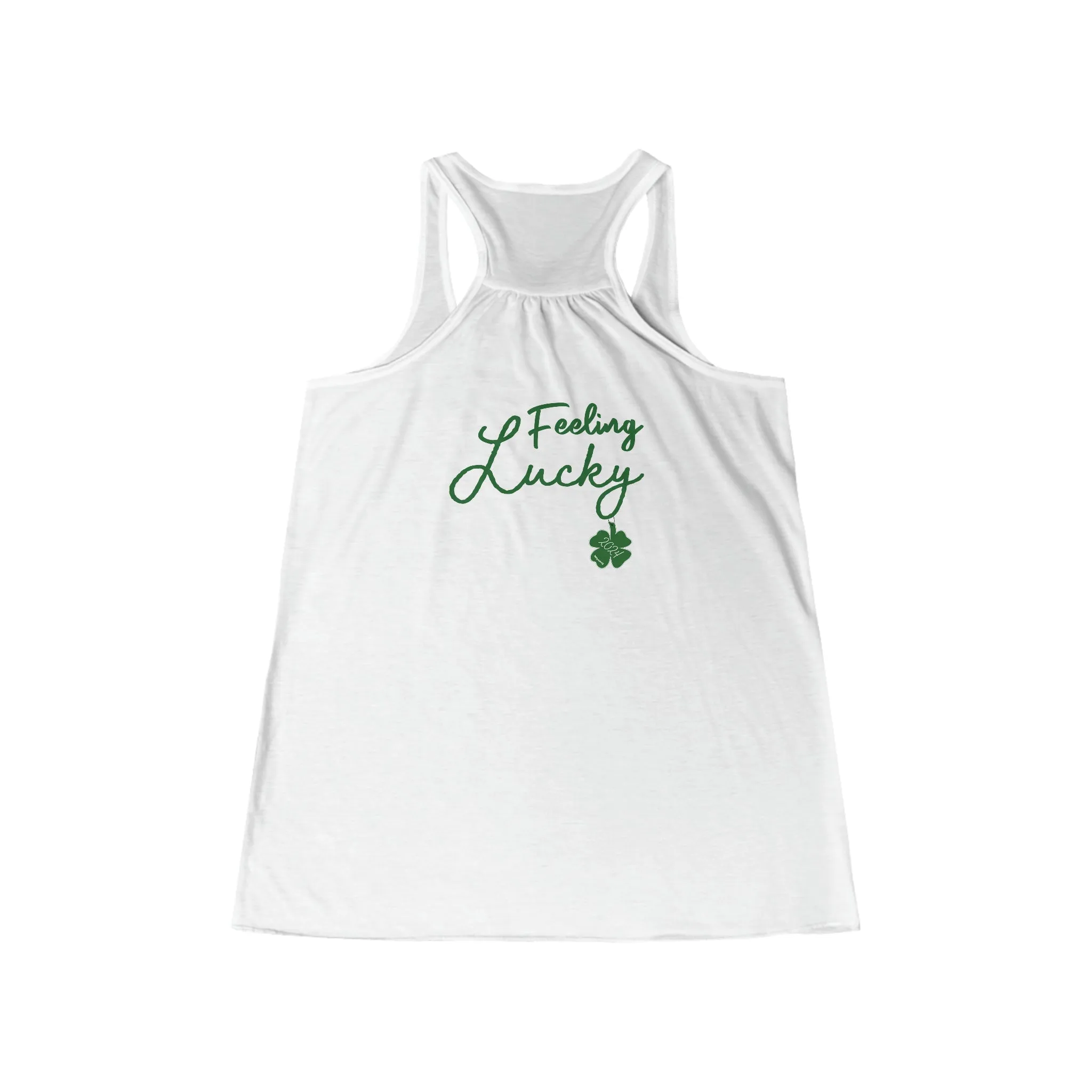 Kiss Me Im Irish Feeling Lucky Women's Flowy Racerback Tank