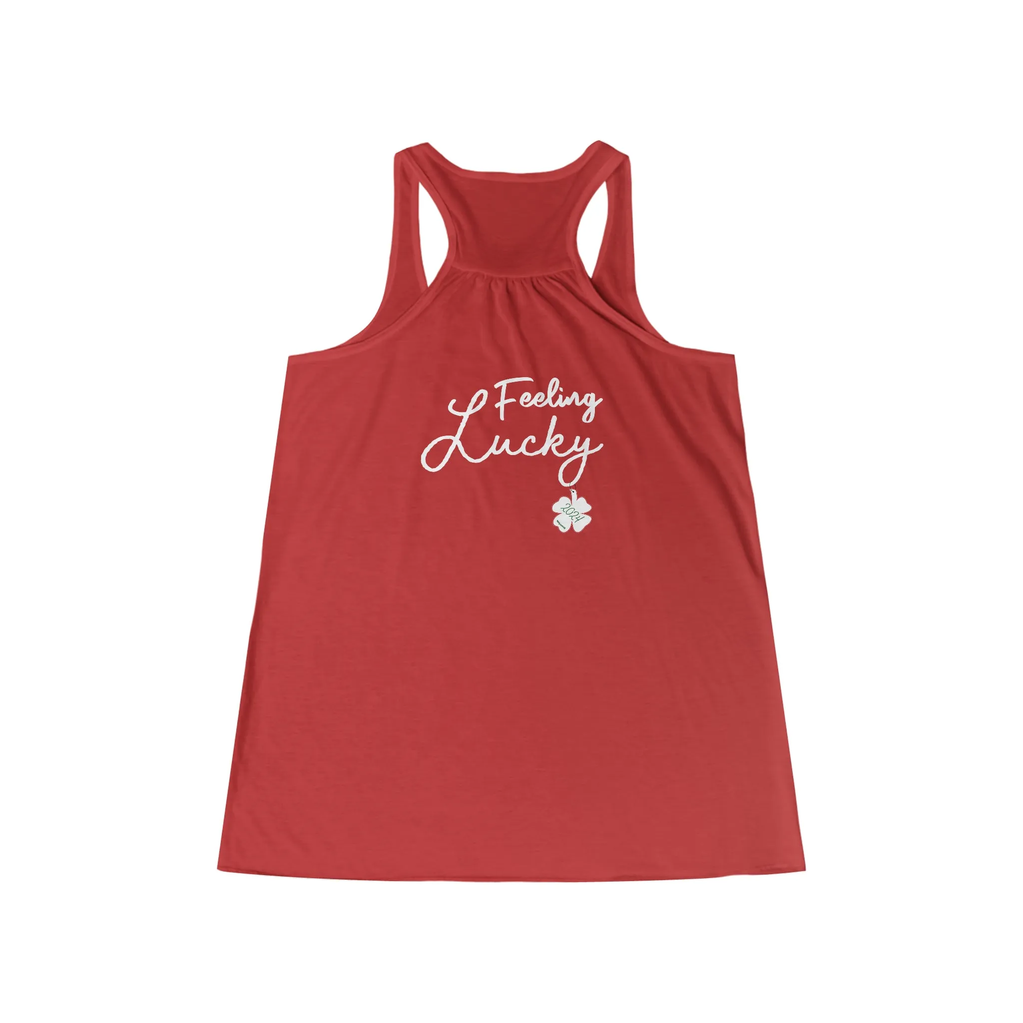 Kiss Me Im Irish Feeling Lucky Women's Flowy Racerback Tank