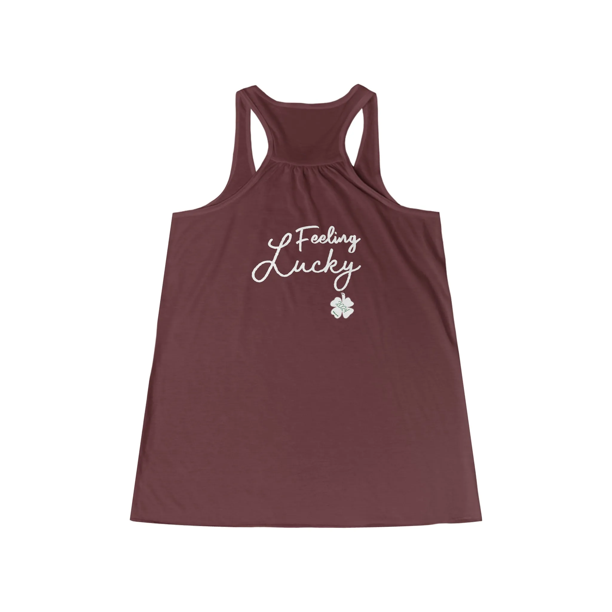 Kiss Me Im Irish Feeling Lucky Women's Flowy Racerback Tank