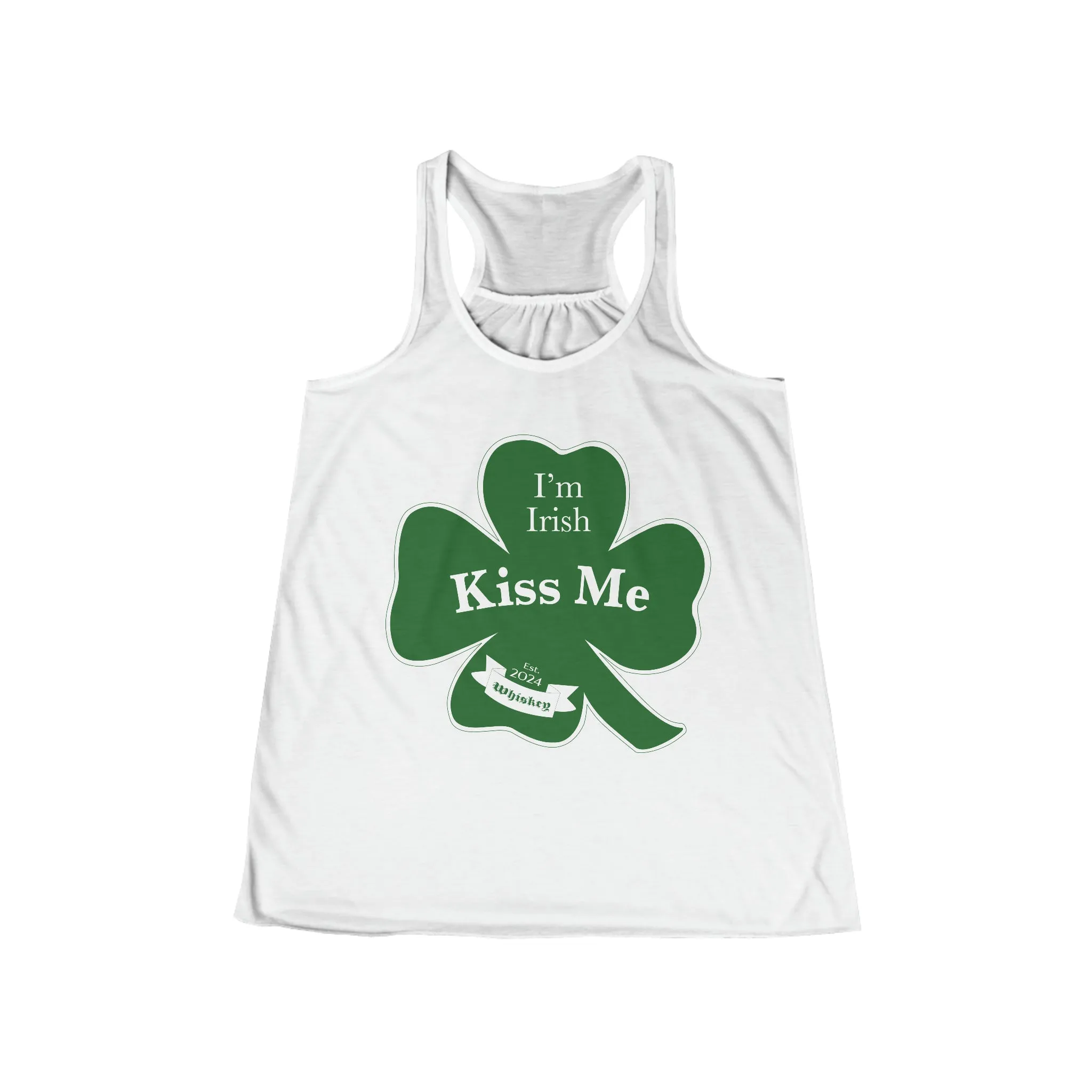 Kiss Me Im Irish Feeling Lucky Women's Flowy Racerback Tank
