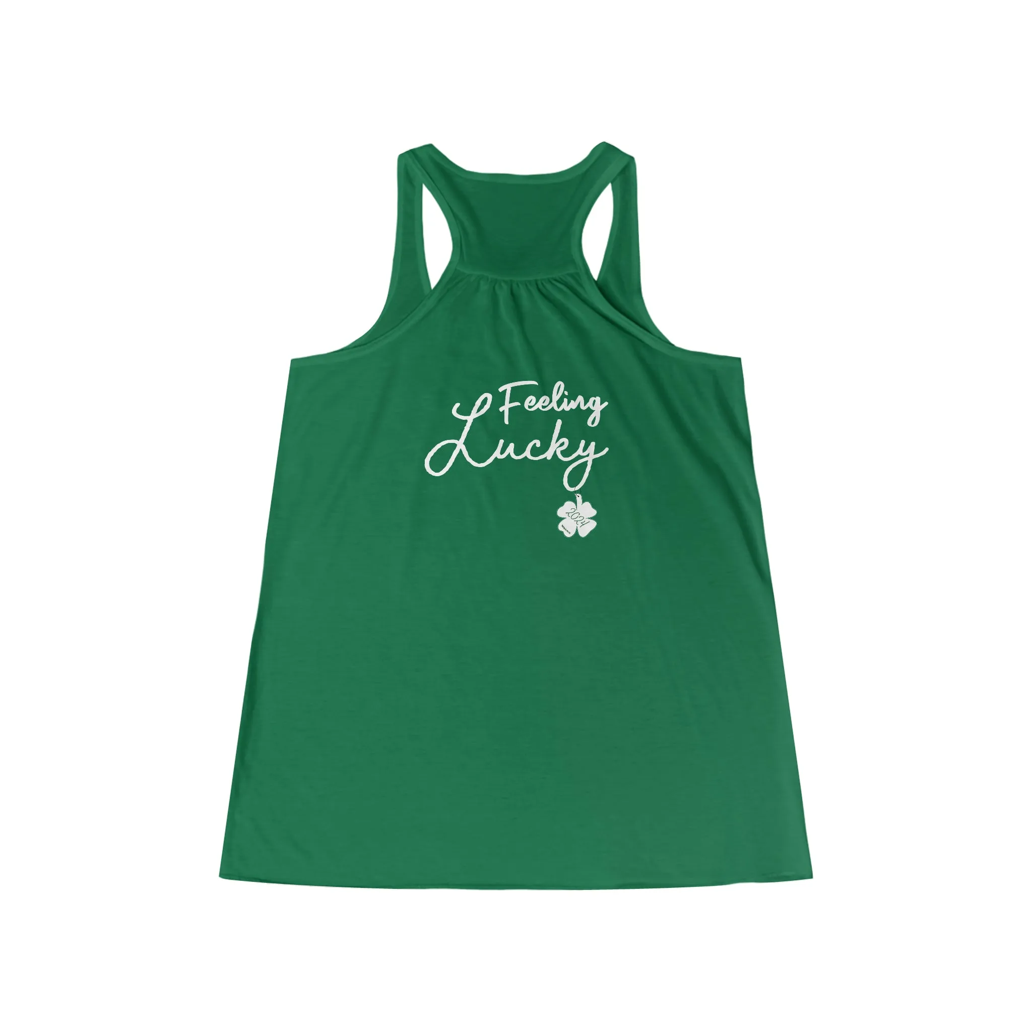 Kiss Me Im Irish Feeling Lucky Women's Flowy Racerback Tank