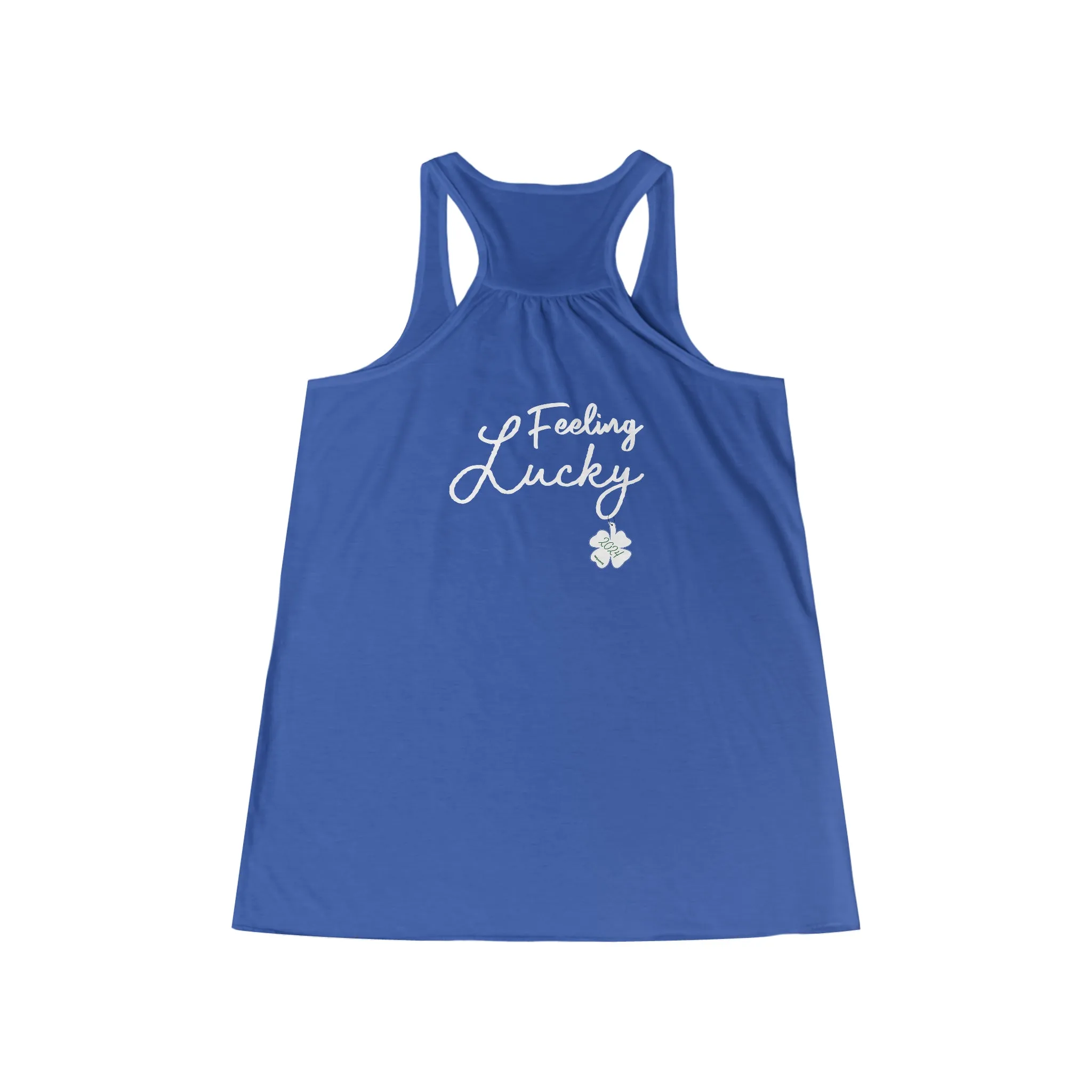 Kiss Me Im Irish Feeling Lucky Women's Flowy Racerback Tank