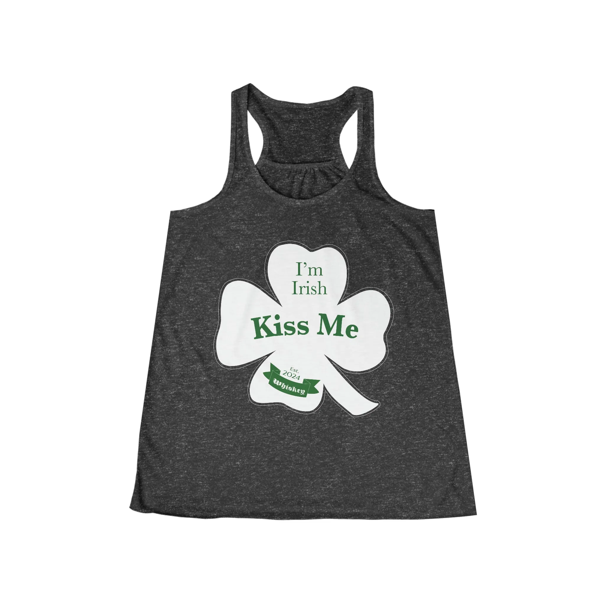 Kiss Me Im Irish Feeling Lucky Women's Flowy Racerback Tank
