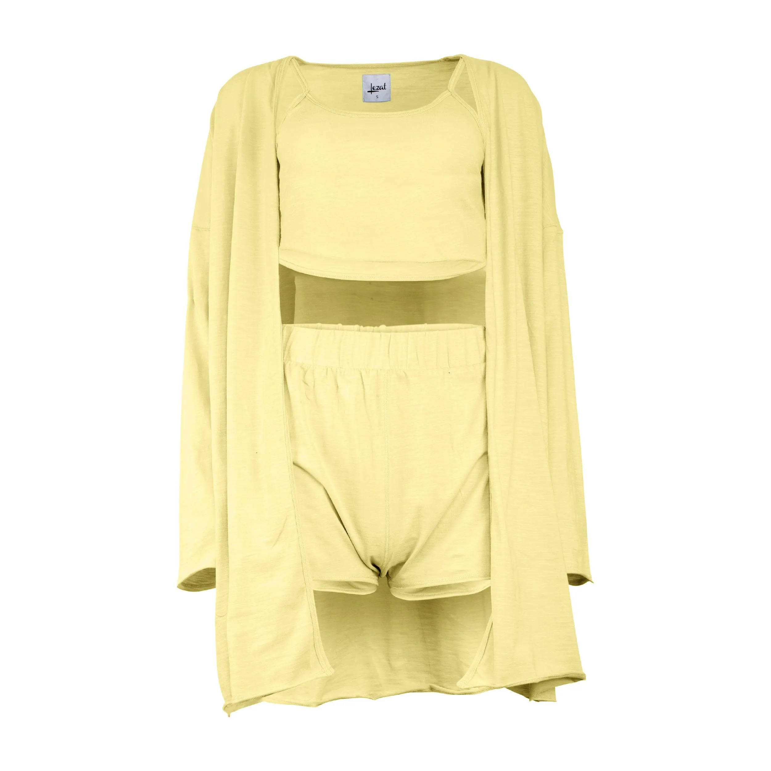Kora Cotton 3-Piece Lounge Set - Banana