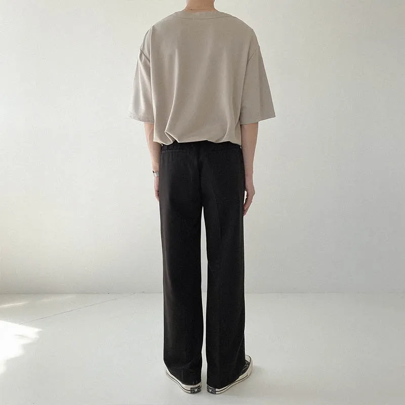 [Korean Style] 2 Colors Oversize Solid V-neck T-shirts