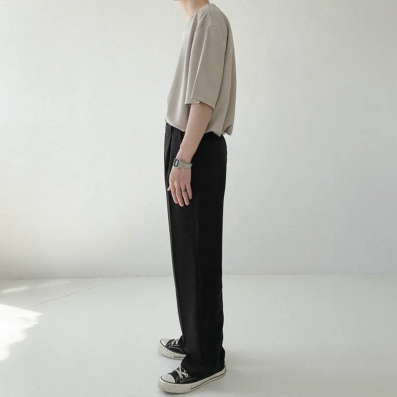 [Korean Style] 2 Colors Oversize Solid V-neck T-shirts