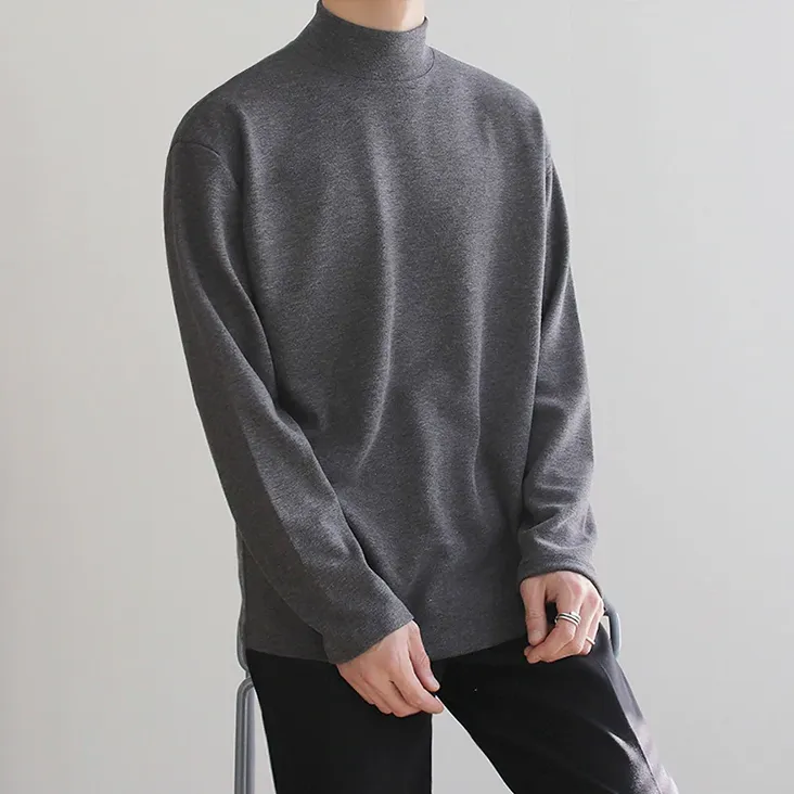 [Korean Style] 3 Color Jersey Turtleneck Sweater