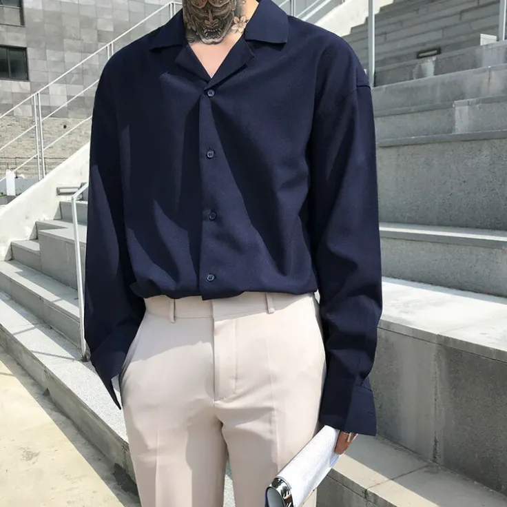 [Korean Style] 3 Colors Casual Long-Sleeved Shirts