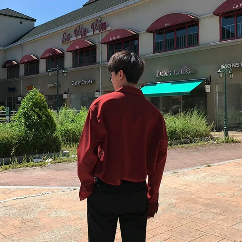 [Korean Style] 3 Colors Casual Long-Sleeved Shirts