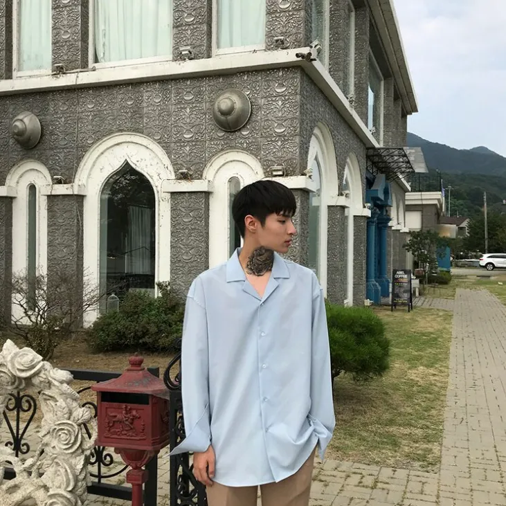 [Korean Style] 3 Colors Casual Long-Sleeved Shirts