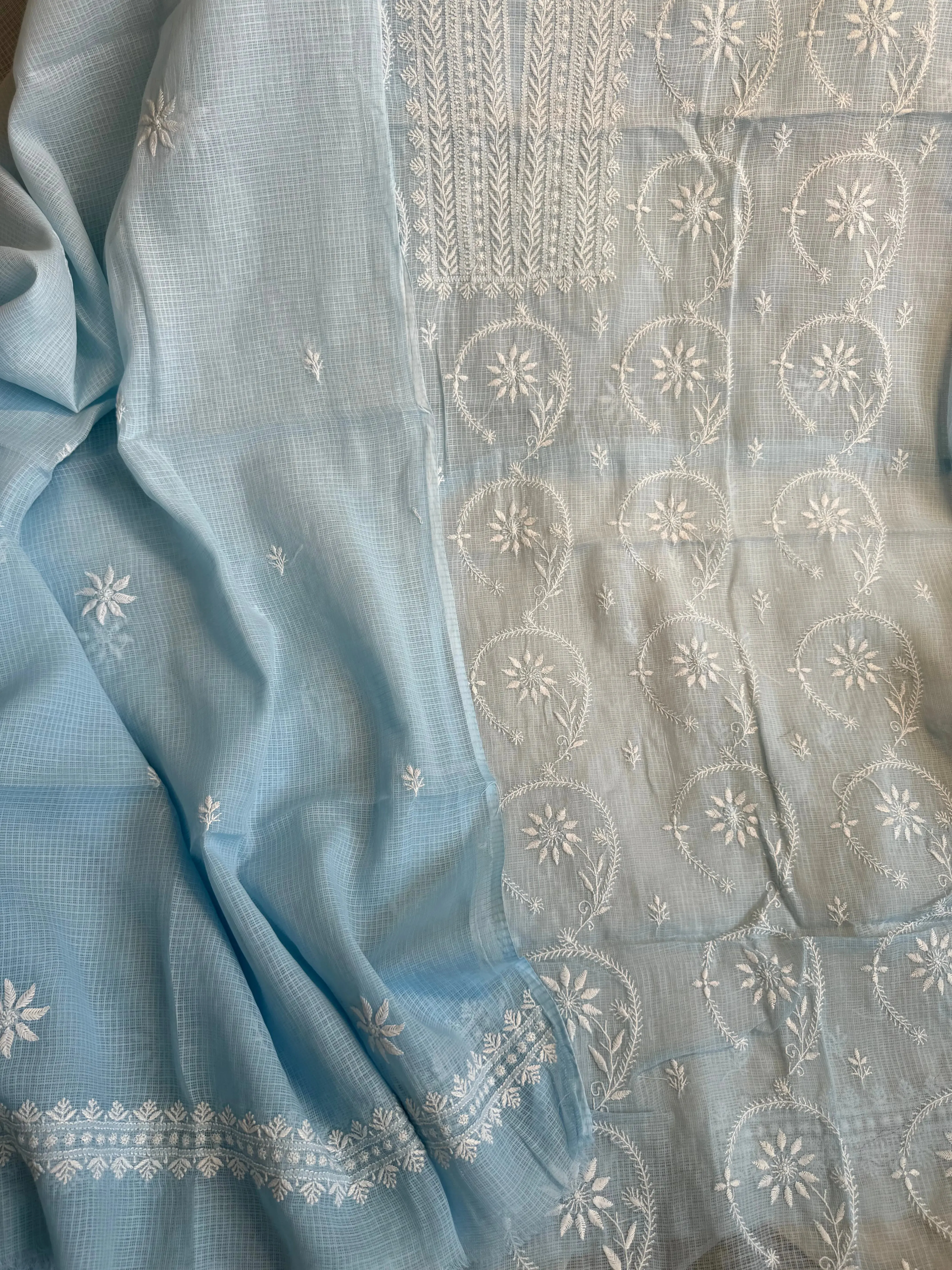 Kota Length with Dupatta - Light Blue