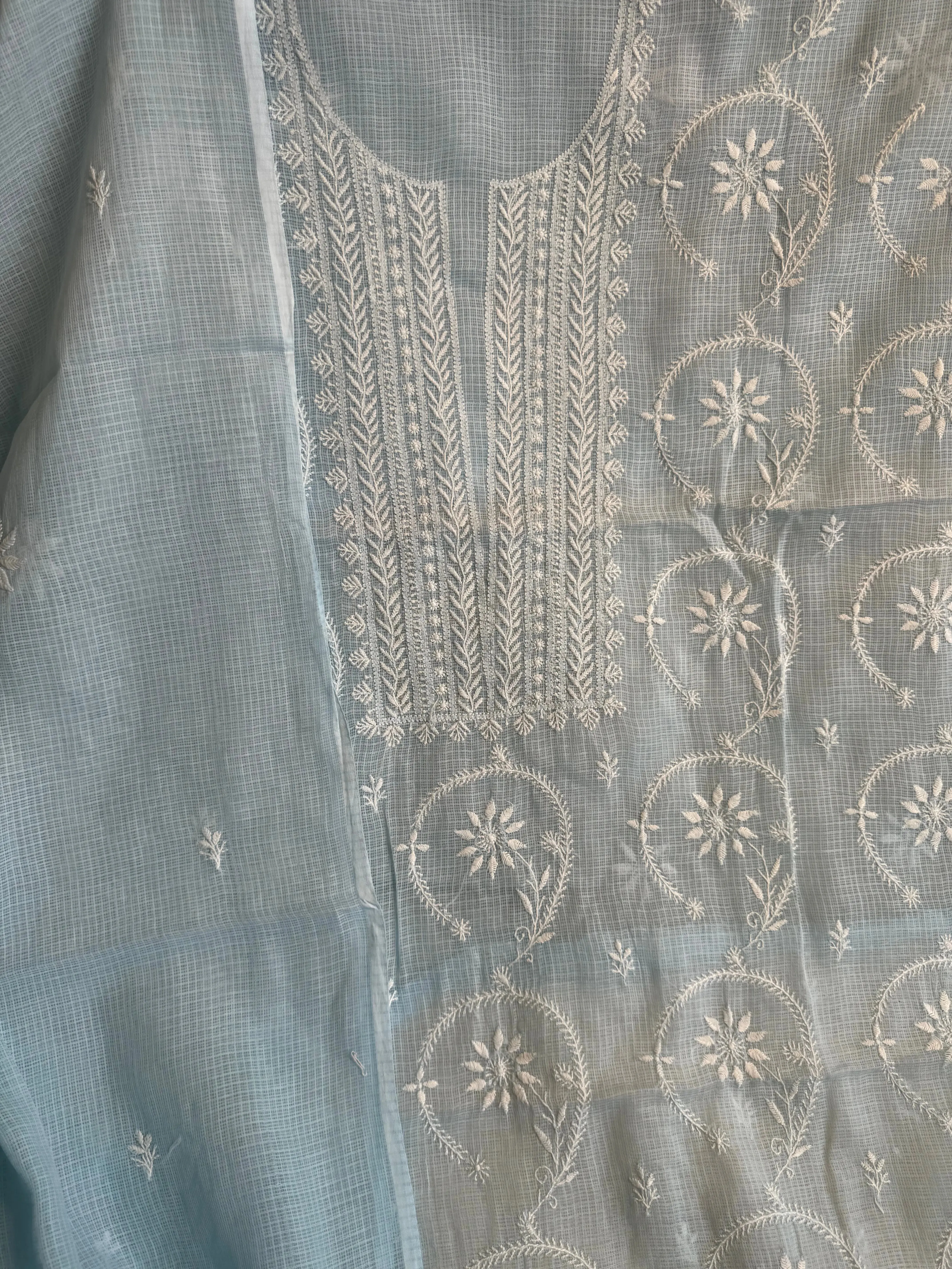 Kota Length with Dupatta - Light Blue