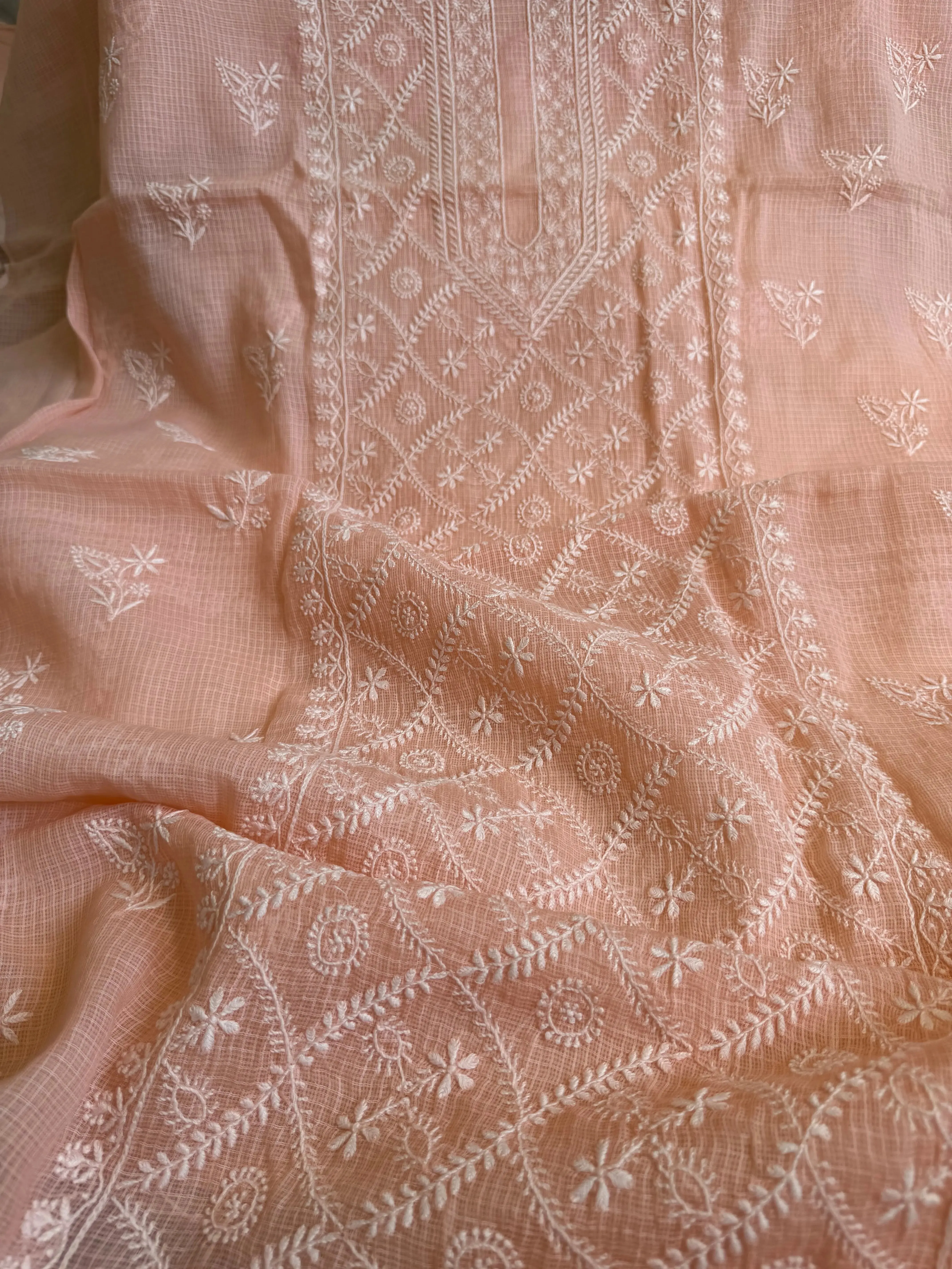 Kota Length with Dupatta - Peach