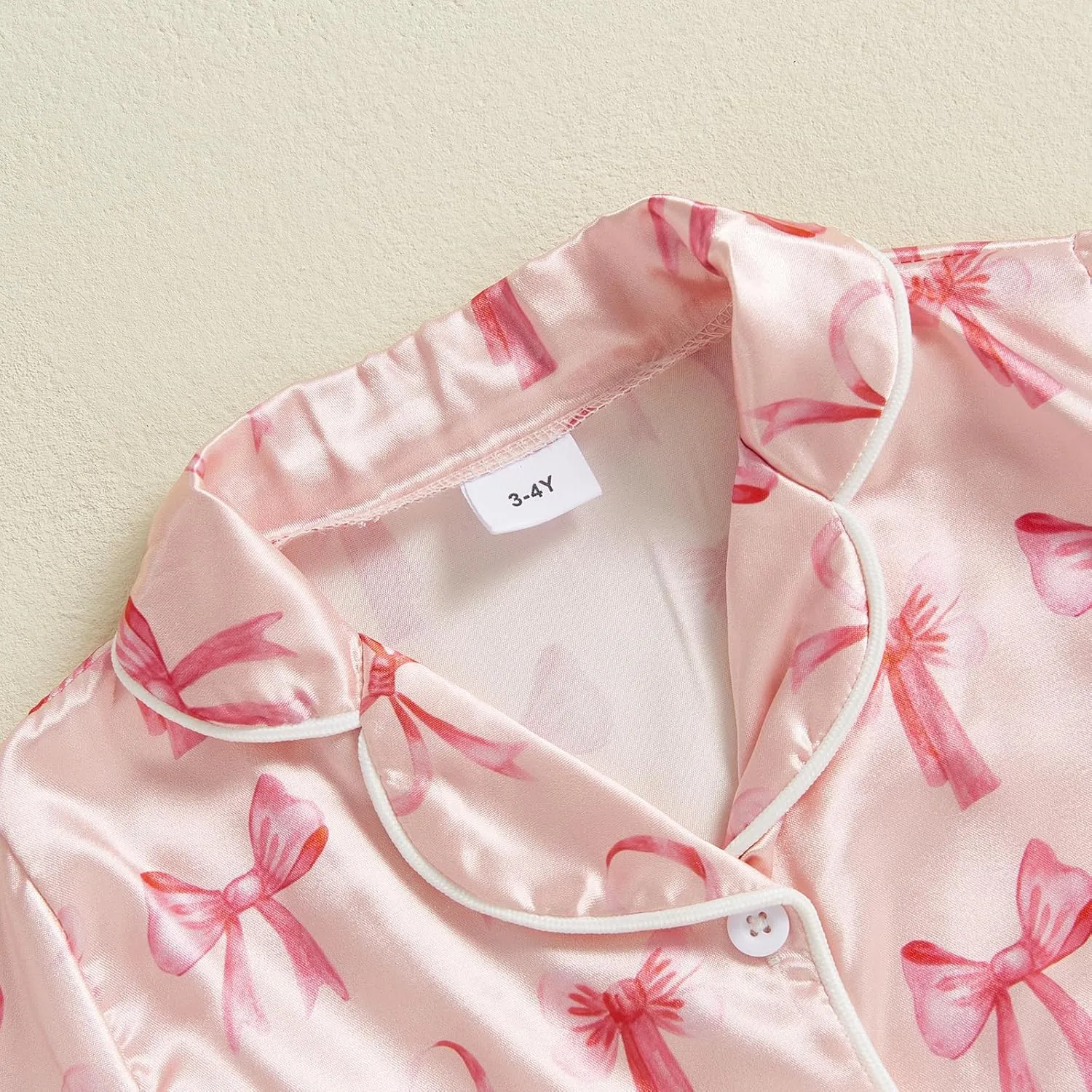 Kuriozud Toddler Baby Kids Satin Pajamas Short Sleeve Button Down 2 Piece Pajama Set Little Girl Sleepwear Summer Pajamas