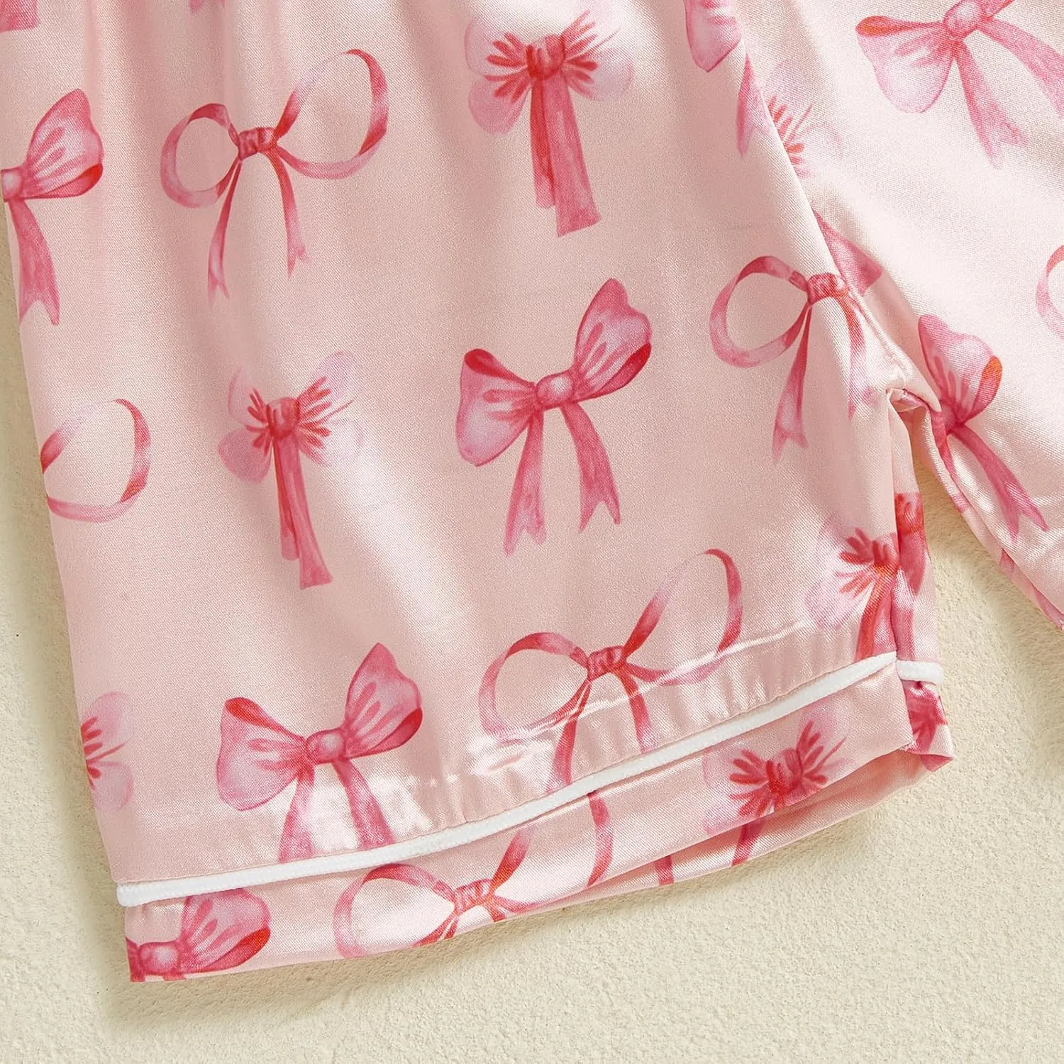 Kuriozud Toddler Baby Kids Satin Pajamas Short Sleeve Button Down 2 Piece Pajama Set Little Girl Sleepwear Summer Pajamas