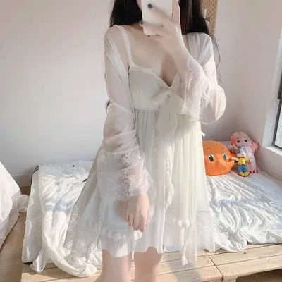 Lace sling   coat two-piece pajamas PL52945