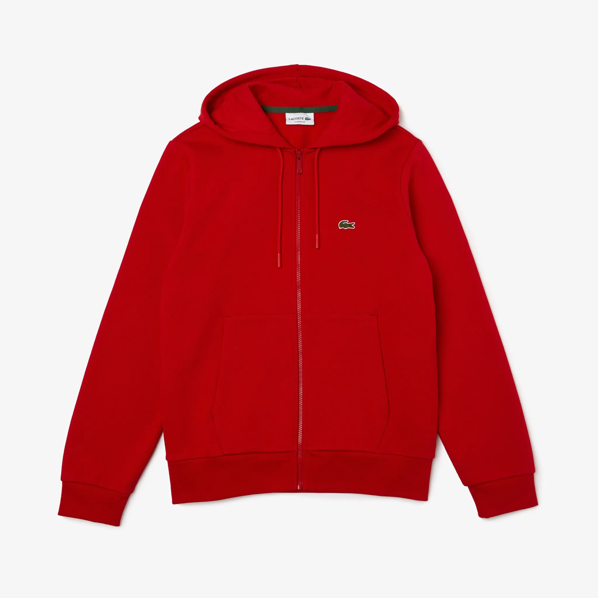 Lacoste Kangaroo Pocket Color-Block Sweatshirt (Red)