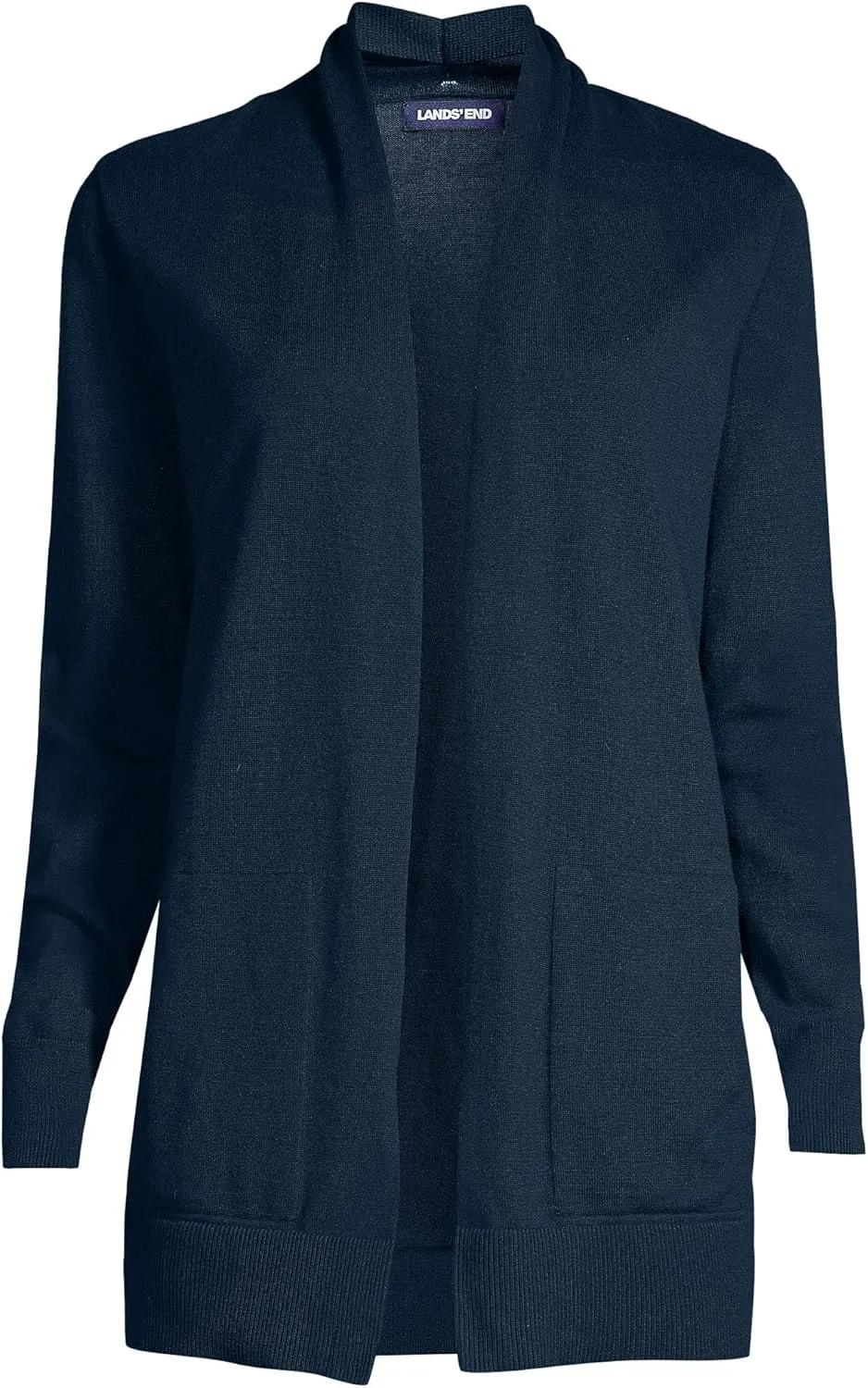 Lands' End Women's Long Sleeve Open Long Cardigan Sweater